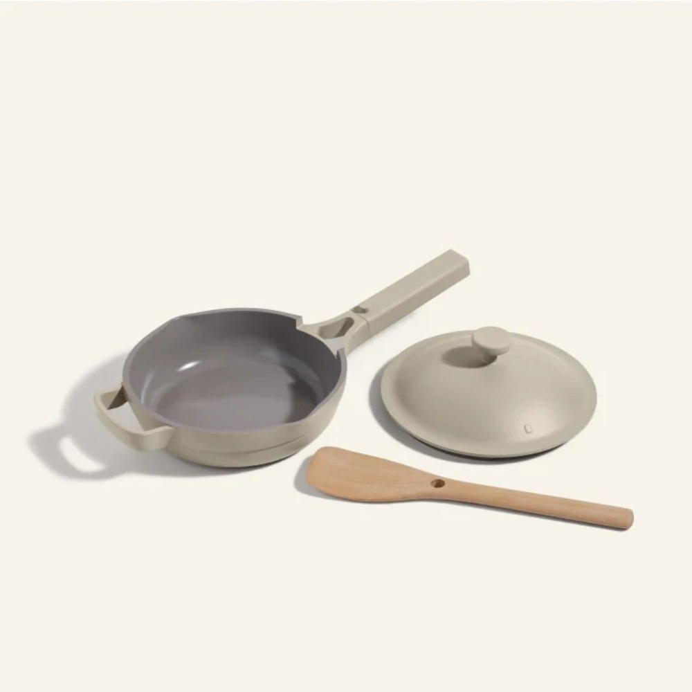 Our Place Mini Always Pan 2.0 Steam Gray 8.5" Ceramic Non Stick 3 Piece 1.2 QT